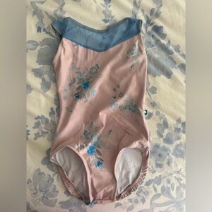 Floral Pink and Blue Women's Lucky Leo Leotard